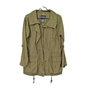 Matty M Anorak Jacket Military Cargo Jacket Olive Size Small Utility Outdoors